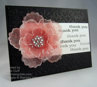 Stampin' Up! Dryer Sheet Fun Flower Thank You card