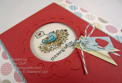 for the birds thinking of you card close up