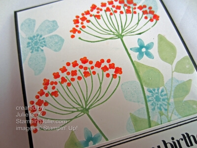 summer silhouette birthday gift card close up