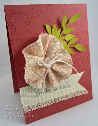 sweet essentials ribbon flower birthday card angle
