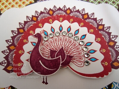 world treasures greeting card peacock detail