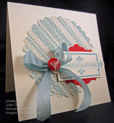 Layered Labels red congratulations card angle