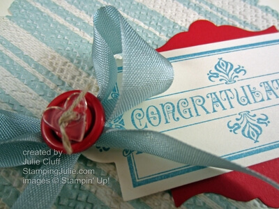 Layered Labels red congratulations card details