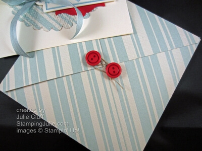 Layered Labels red congratulations card matching envelope