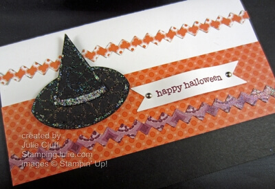 Teeny Tiny Wishes happy halloween witch hat card close