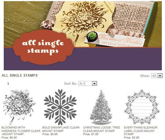 Stampin' Up! single stamps on sale