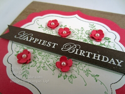 apothecary art birthday flower card detail