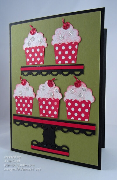 Create a Cupcake Stand Christmas Card