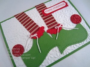 Embellished Events Elf Shoes Card close up