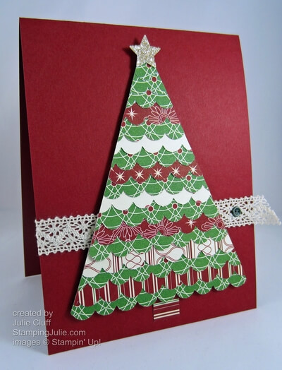 Scallop Ruffle Christmas Tree Card