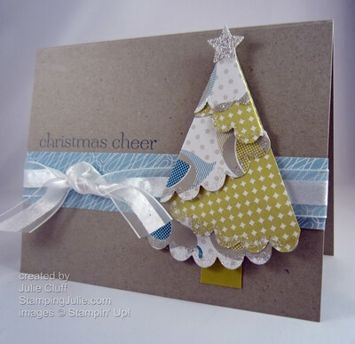 sweet essentials folded Christmas tree card