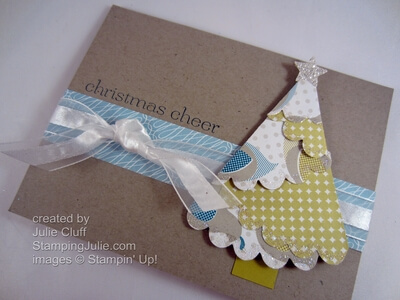 Sweet Essentials Folded Christmas Tree Card close up