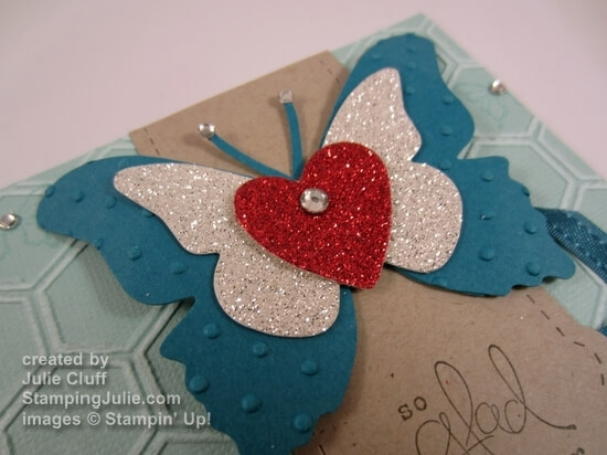 bloomin' marvelous heart butterfly card detail