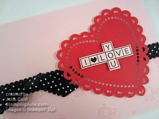 cross my heart pink & black card close up