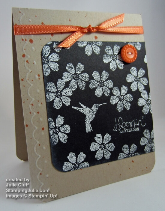 bloomin' marvelous hummingbird flower chalkboard stamping card