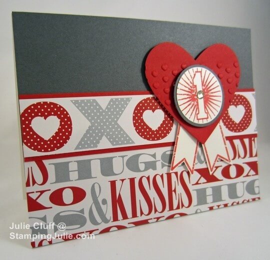 blue ribbon valentine card