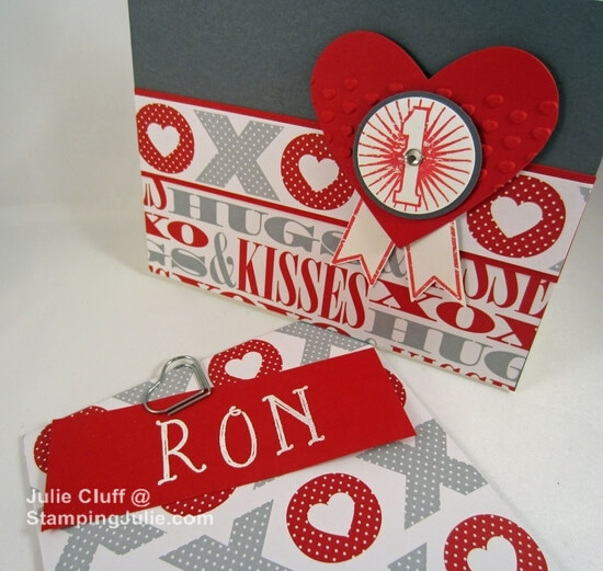 blue ribbon valentine card with envelope