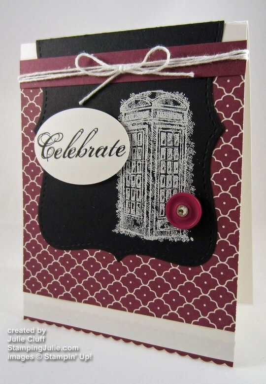 feelling sentimental rich razzleberry chalkboard stamping card