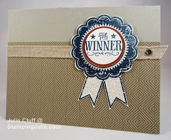 stampin up blue ribbon congratulations card