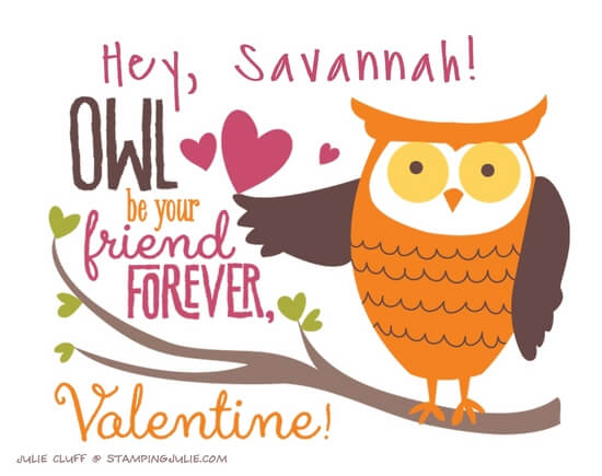 digital download valentines owl