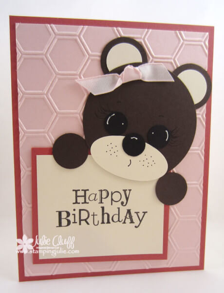 punch art birthday bear card