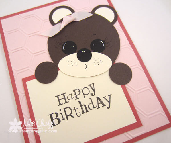 punch art birthday bear card