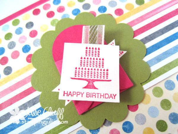 pretty postage birthday petal card double punch www.stampingjulie,com