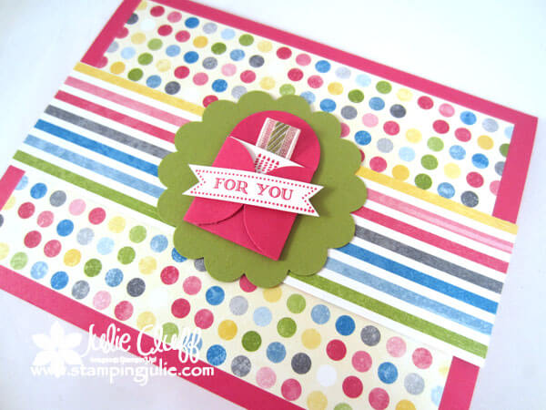 pretty postage birthday petal card double punch www.stampingjulie,com